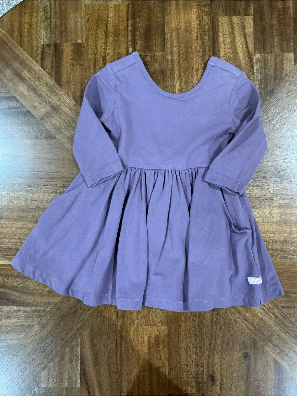 Ruffle Butts 2T Long-Sleeve Purple Twirl Dress With Pockets